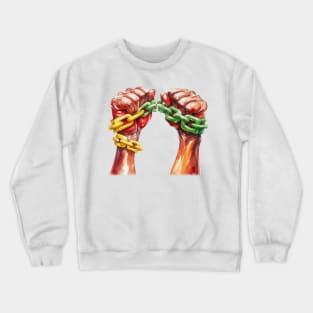 Watercolor Juneteenth Hand Fight Crewneck Sweatshirt